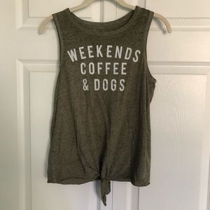 Light Green Tie Front Tank